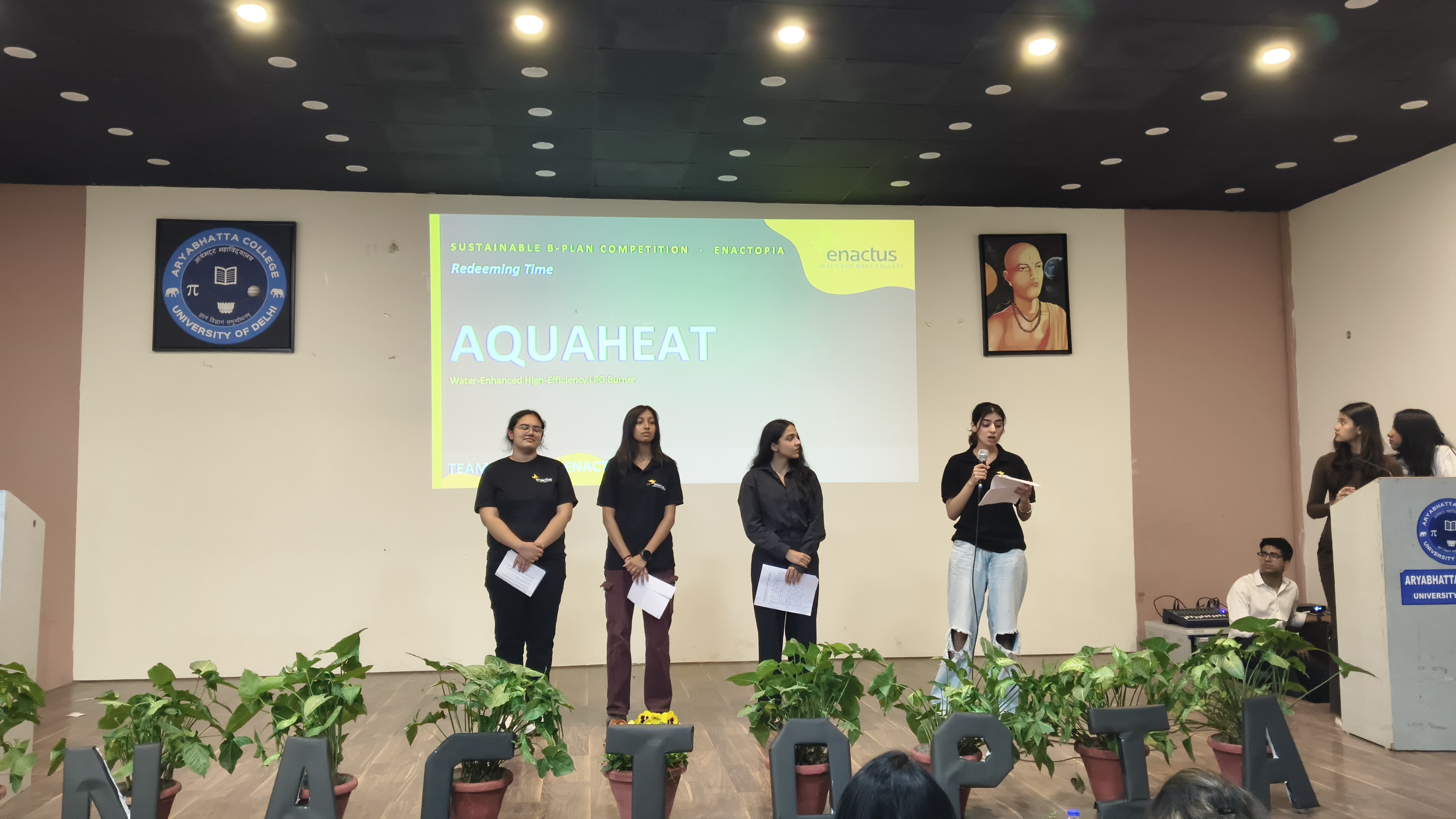 A student team pitching at Enactopia